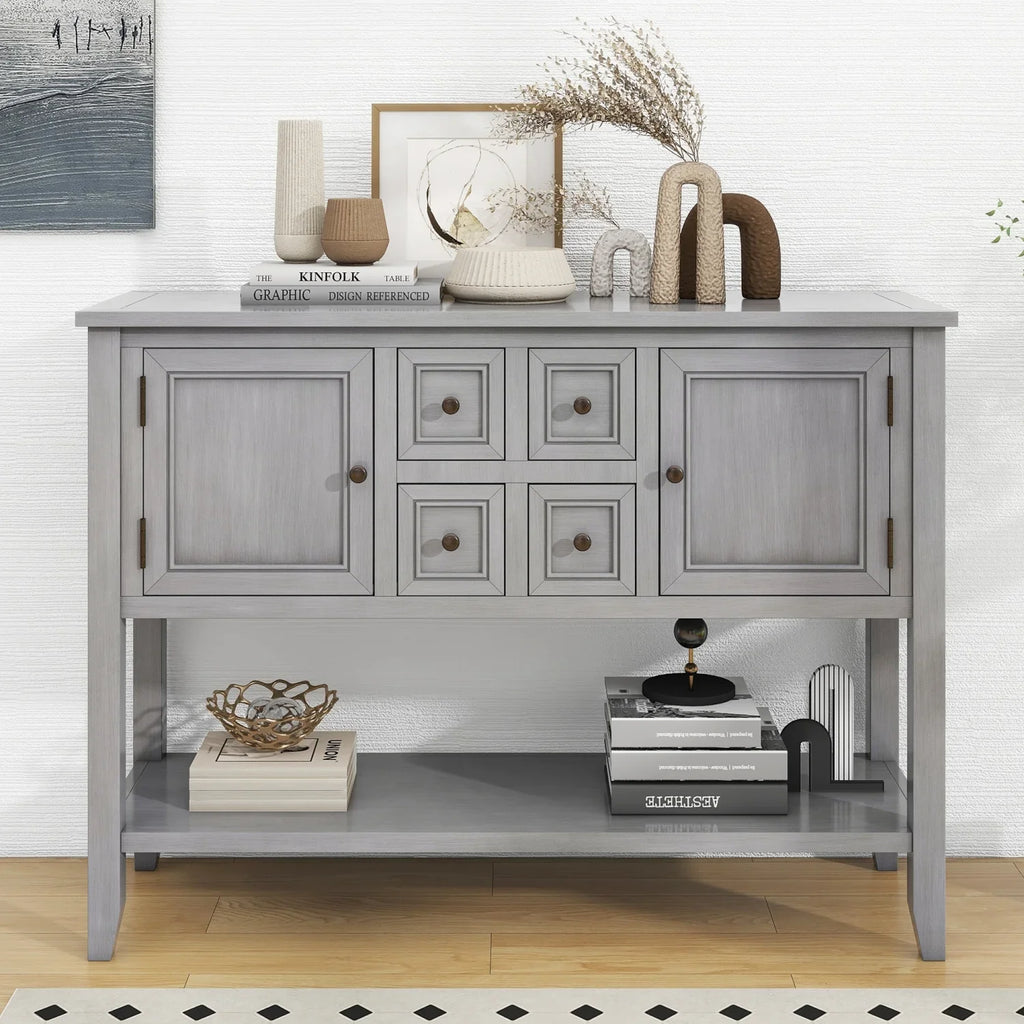 OLD Living (Espresso and Cambridge Drawers and Console WF190263AAP) Small with Storage Ample Table Entrances TREXM Series Shelf SKU for Four Rooms Kitchens Bottom Vintage