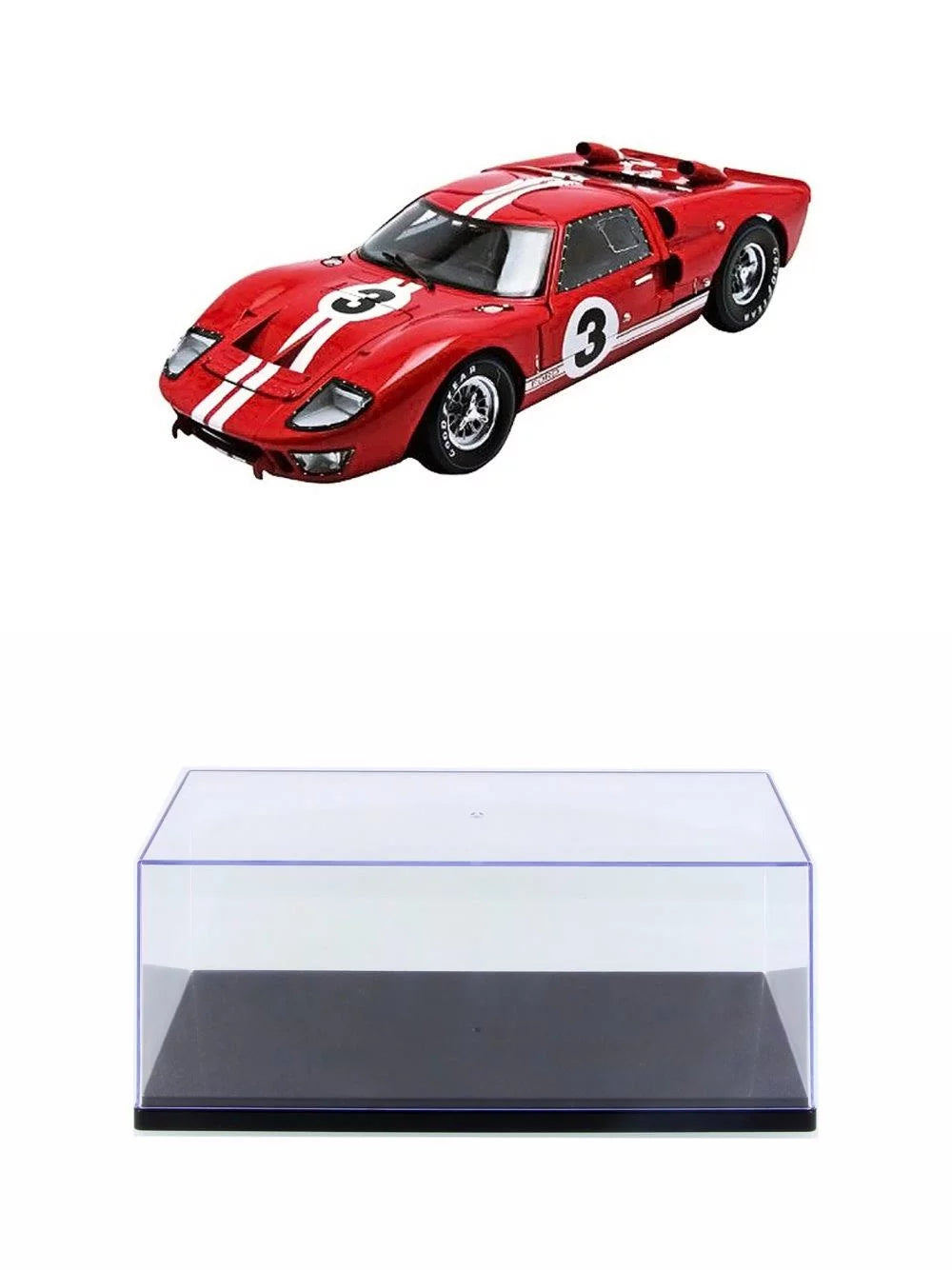 #3, SC406R 1966 Red Case GT-40 1/18 Collectibles Car - - Car Le Diecast - w/Display Mans Ford II Shelby scale MK Diecast