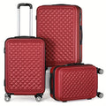 Cases Outdoor Red Wheels Shell For Luggage Minimalist With Trip, Hard Travel Spinner