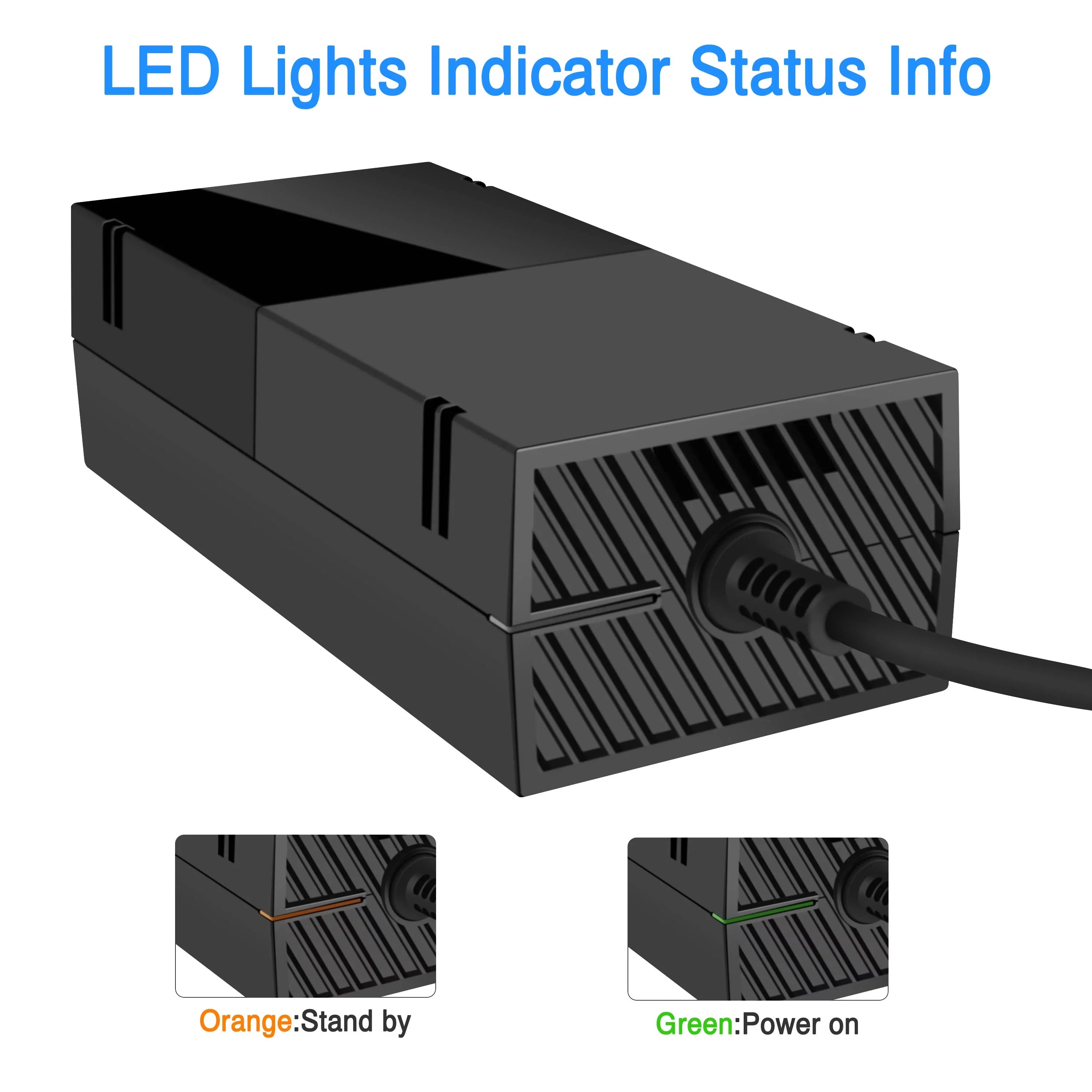One for Supply [220W Cool with Brick Console Game Cord, 12V Low Xbox Power Noise 17.9A] NATNO Power and