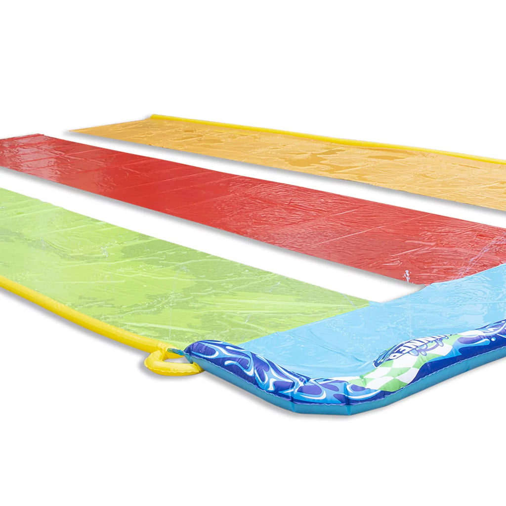 Water Tag - Fun! Side-by-Side-by-Side Feet Triple 16 Racing Racing Banzai Slide