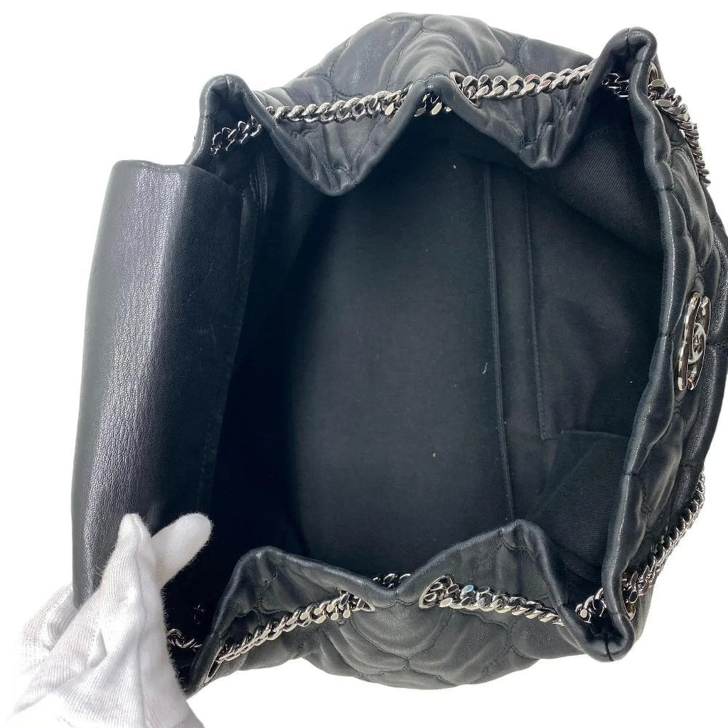 Shoulder Pre-Owned Bubble CHANEL Women's Quilt (Fair) Coco Mark Handbag Z0005974 Black Chain