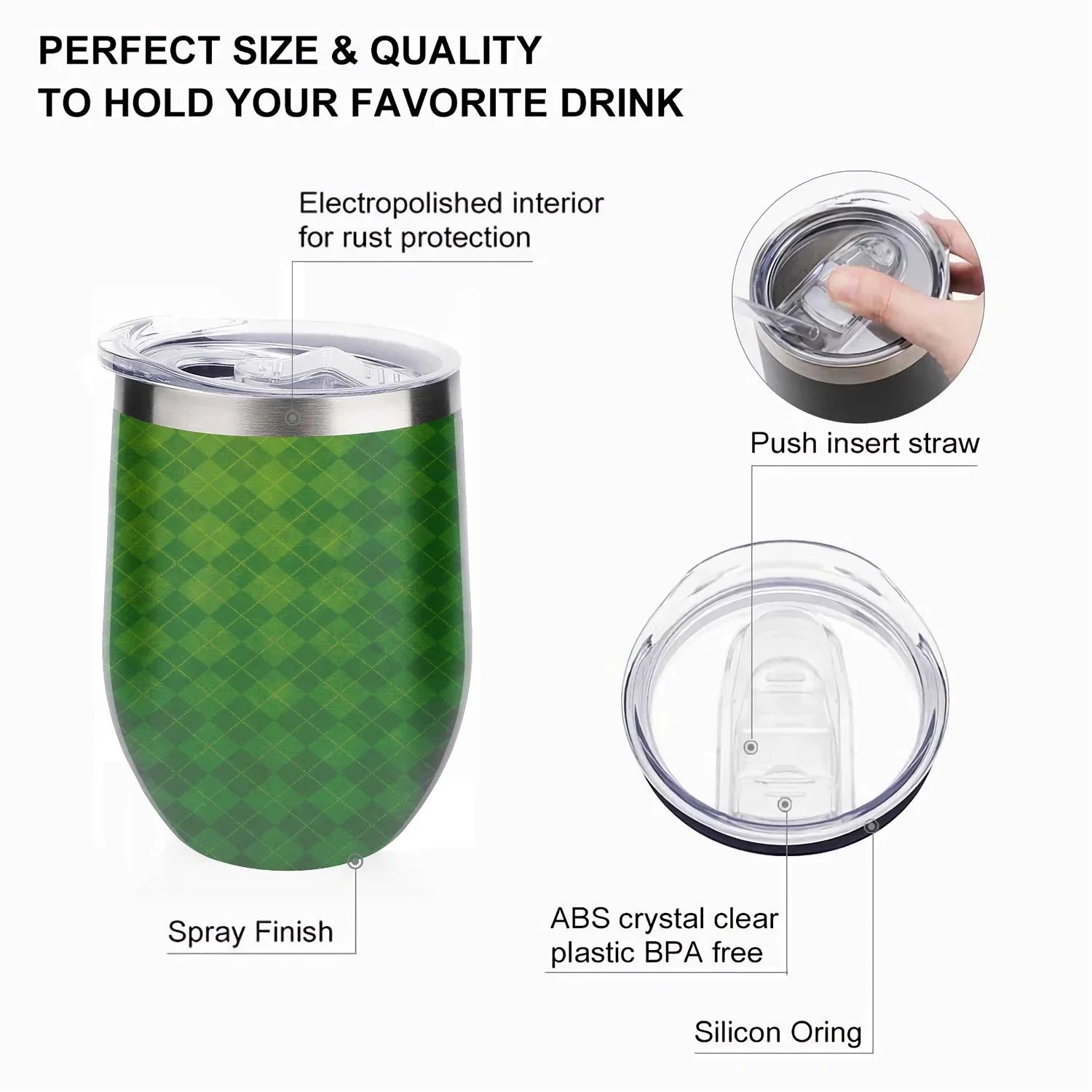 Belly Cup Double Hidove Vacuum with Lid, Green Shape Cup Cups, U Stainless Insulated Wine Insulation Cups Tumbler Textured Layer 304 12oz Argyle Big Steel Eggshell Cup Background