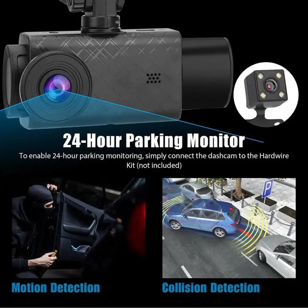 Recorder Dash Video Car Clear Cameras Safety Camcorder Shinysix Rearview Car Driving Recorder Recording 2in Auto Car Mirror Camera 3 Multi-Language Cam