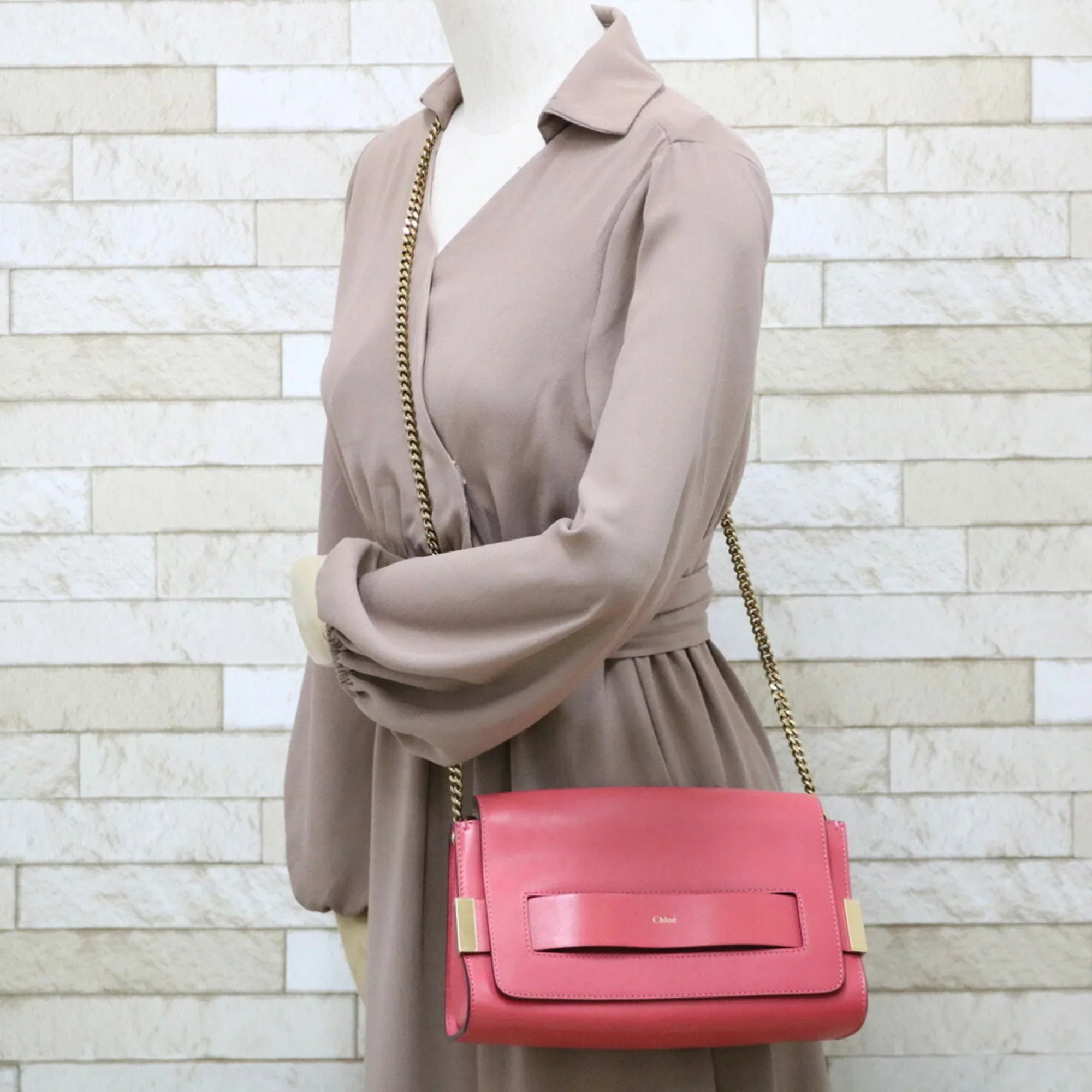 Shoulder Women's Leather (Fair) Pink Chlo¨¦ Chloe Pre-Owned Bag