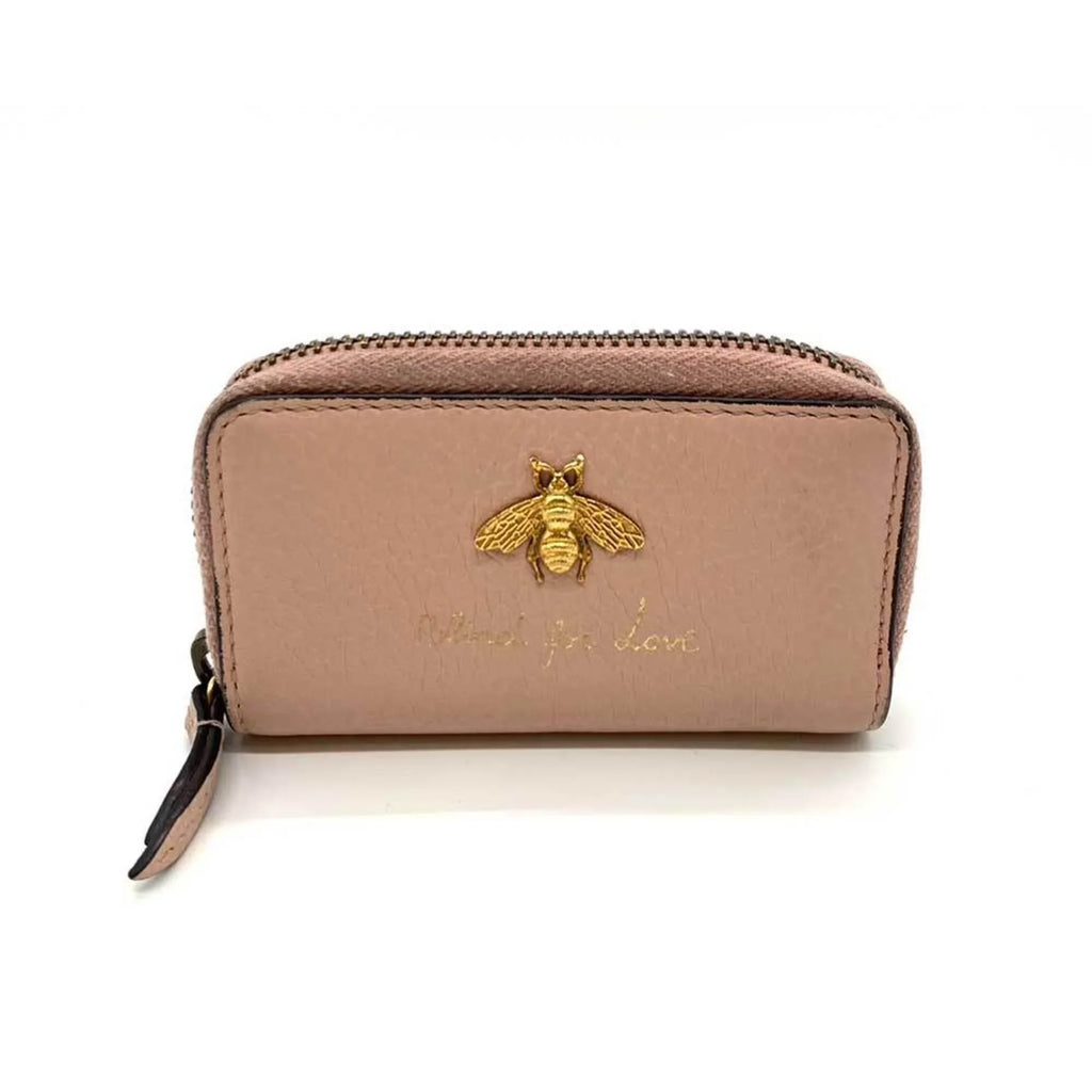 Key Coin Leather Accessories (Good) Animalier Ladies GUCCI Round Gucci Pre-Owned Pink Bee Motif Case 498096 Purse