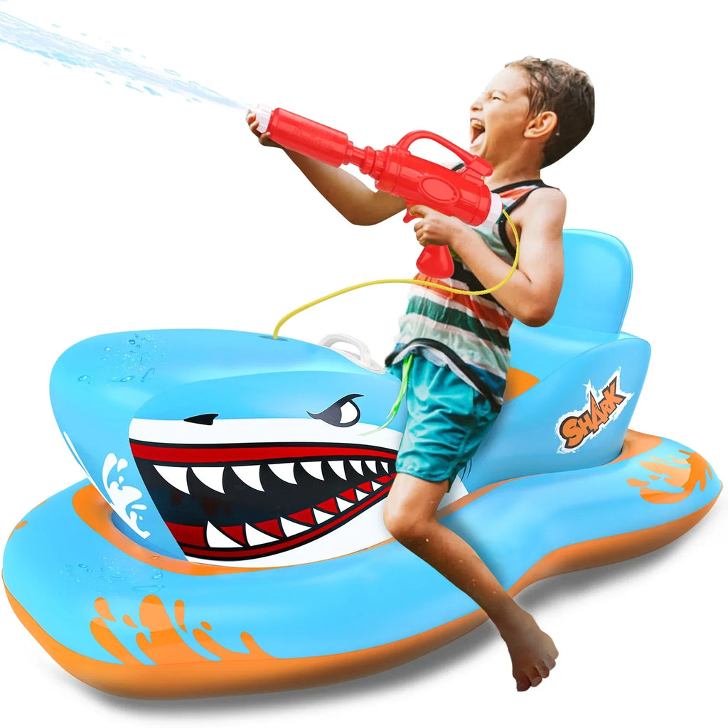 Waterpistol Pool Pool Ride-on with Girls Game Kid for Age Pool Floats 3-12 Boys for Kids,Shark Toys