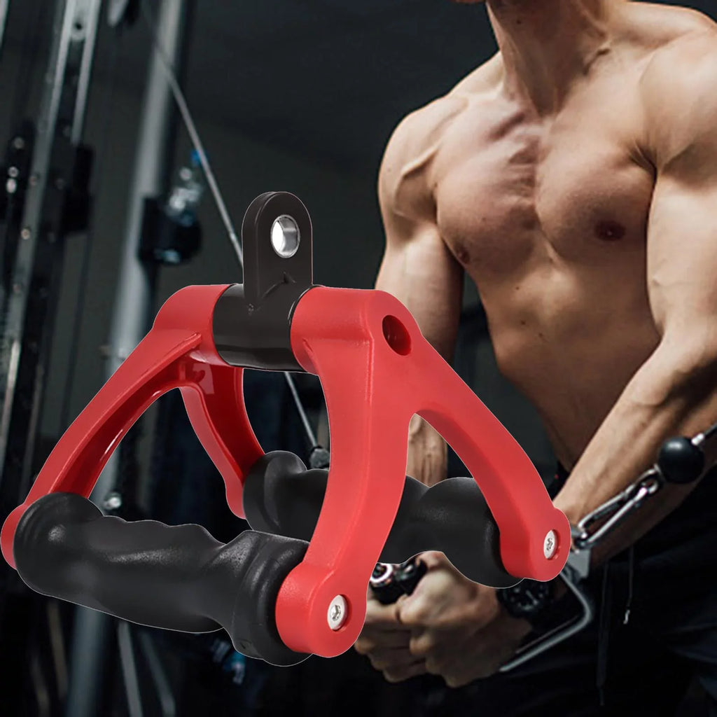 Rope Machine Tricep Bar for Pull Two Red Home 661 Cable Attachment Rowing Bearing Attachment ,Back Training Down D Row ,Gym Fitness, Handle
