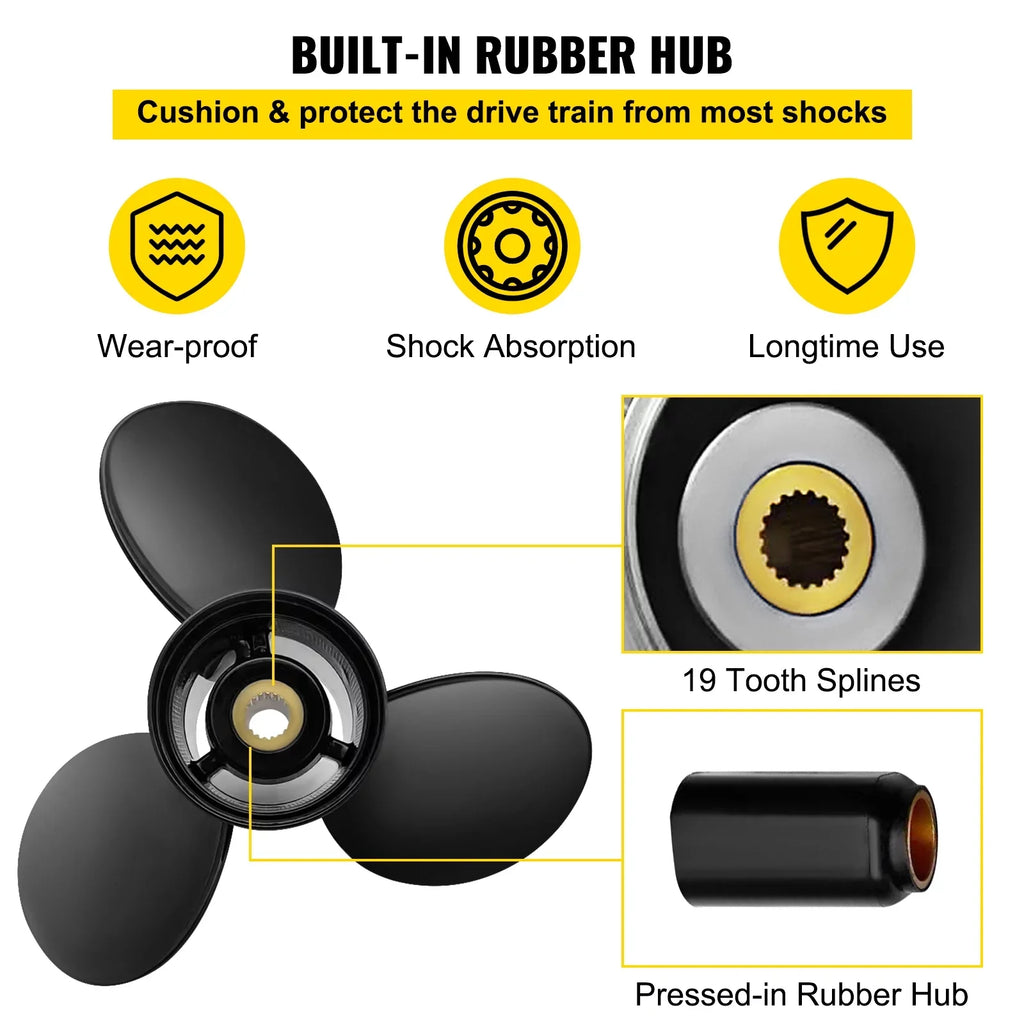 x SX Propeller, 3817468, Right-handed Replace OEM Boat Sterndrives 14.5" 3-Blade Teeth Compatible Outboard with for Penta Spline Propeller, Outboard Engine, 19 & Aluminium?Propeller VEVOR Volvo 19"