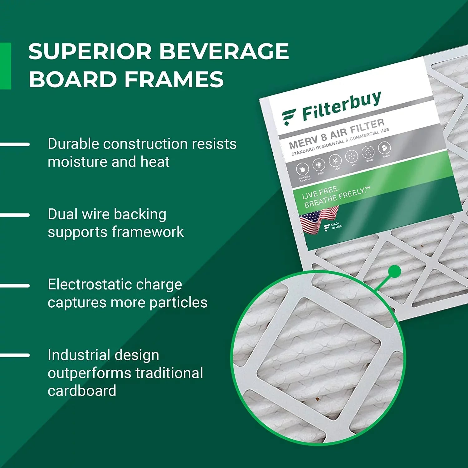 8 Pleated Filterbuy Filters Air HVAC MERV Furnace (4-Pack) 17.5x23.5x1 AC