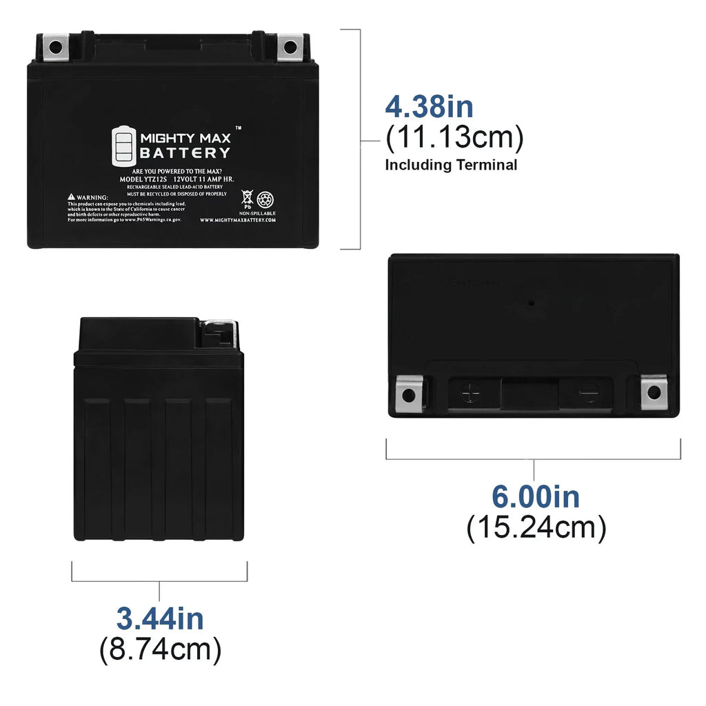 11Ah - 5SE-H2100-01-00 8 with YTZ12S Replacement Pack compatible Yamaha 12V Battery