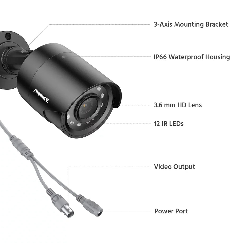 ANNKE Hard Surveillance Bullet Outdoor 2T 8CH 4PCS System Disk Camera Camera Drive With 1080P Surveillance Weatherproof System Kits