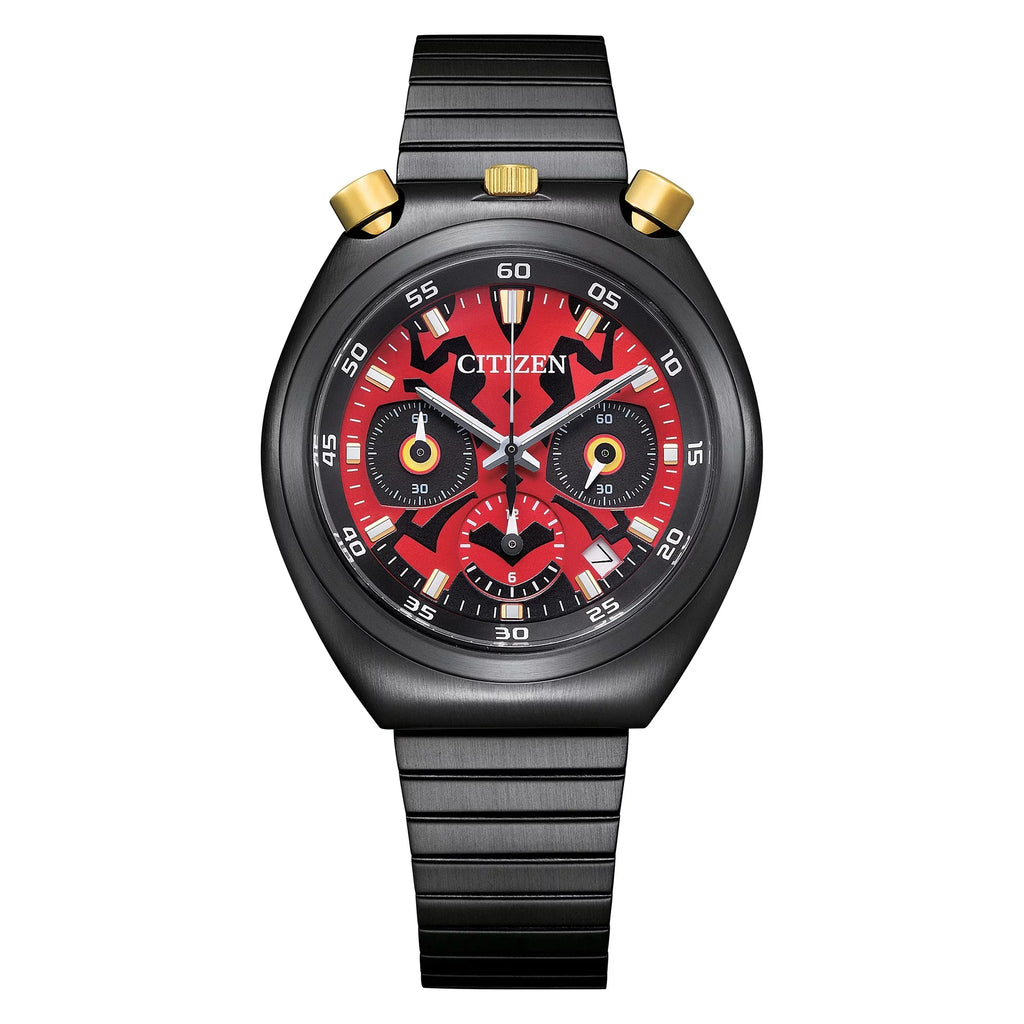 AAN3668-55W Star Black Watch Unisex Darth Quartz Wars Chronograph IP Citizen Maul
