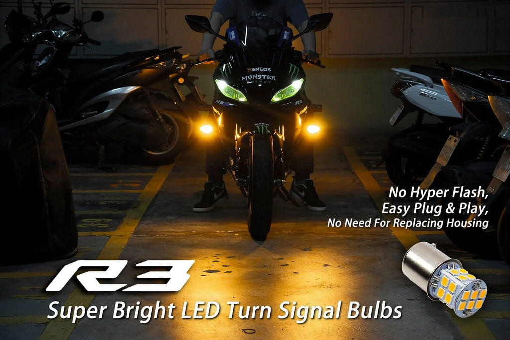 Bulbs Front LED Turn (fits (4pcs) Bright Signal Rear YZF 2019~2021) Yamaha + 2022 Super R3