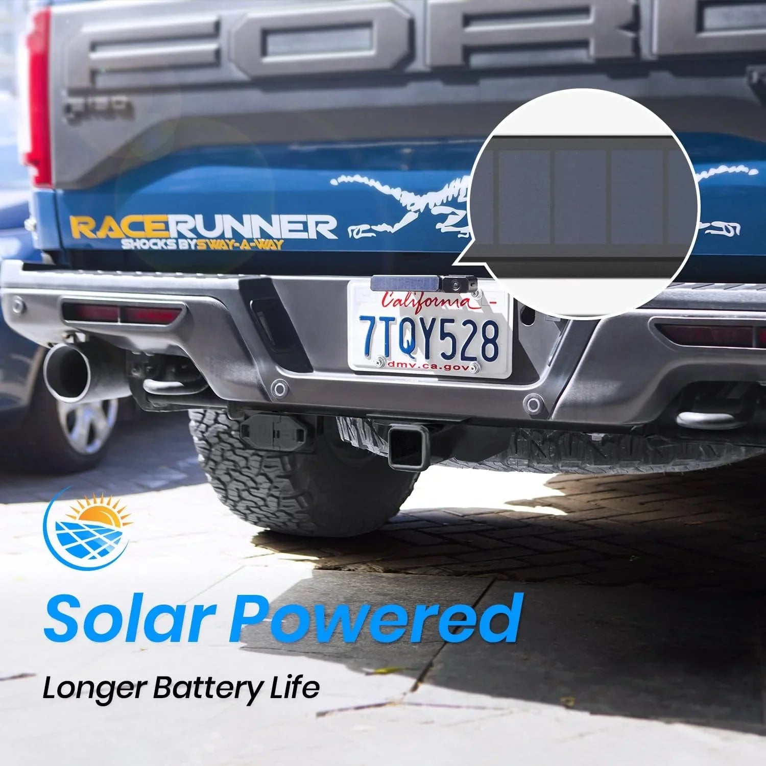 Camera Trailer/SUV Plate Wireless Backup License Vehicles IP68 for Waterproof Reverse AUTO-VOX Camera Solar Camera