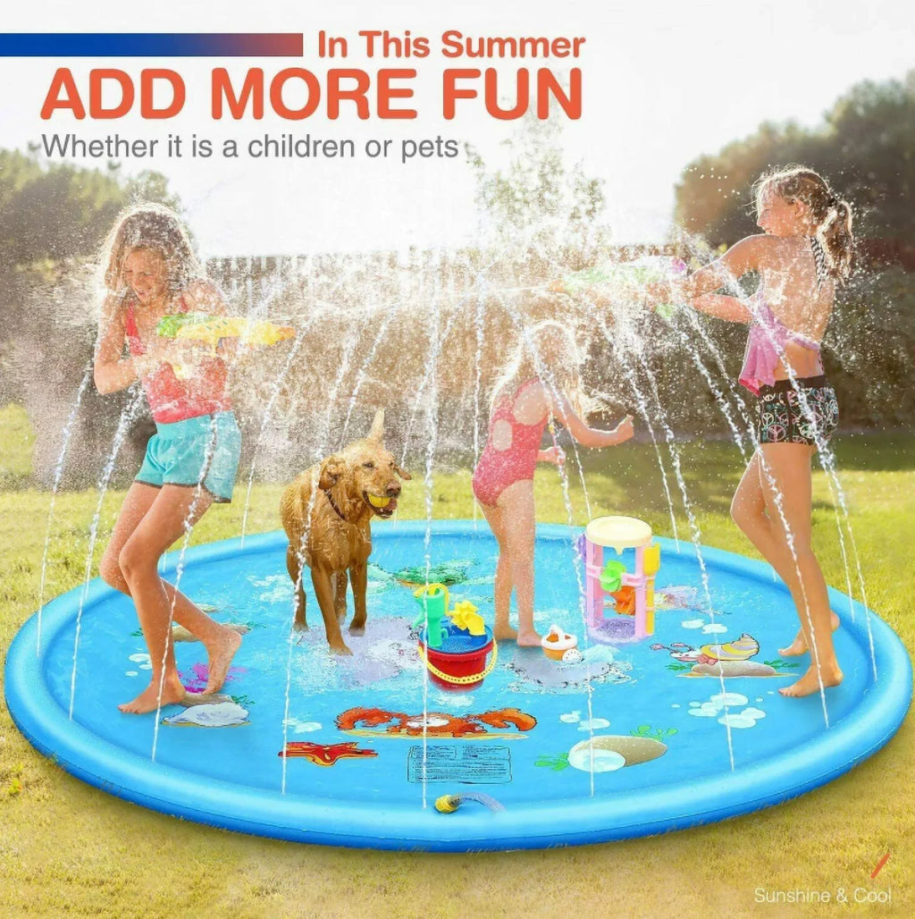 Water Kids Summer Pad Play Game Splash Sprinkler Inflatable 68" Outdoor Mat