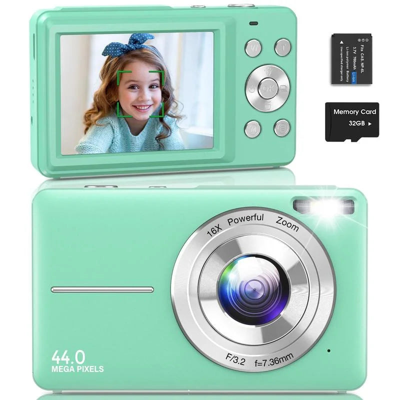 & Digital 1080P for Gift, f=7.36mm), Card, Camera Digital DC403 16X 1 Zoom Recording P Compact Piece Festival, Digital?Cameras, 32G Music Camera?for?Mother's Day Ff(F/3.2, Memory 44MP Multi-functional