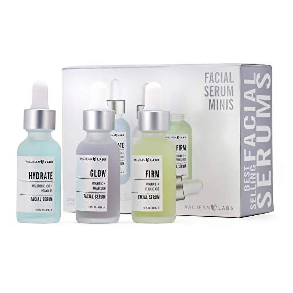 '- Bottles and Cruelty Paraben Labs Ingredients - Targeted Combo of Free, Glow, Pack Facial Serum, 1oz Supercharged, Firm Skincare Valjean Hydrate, Free,