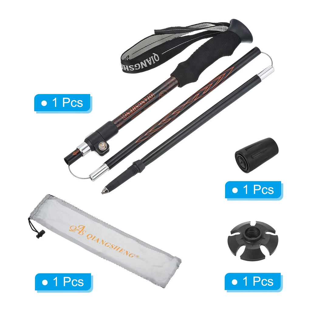 Poles, Hiking Telescopic Inch Collapsible Red Uxcell Pole Trekking 53