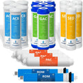 Filter Express Carbon \u2013 GPD Year RO SED Sediment Reverse inch System 10 Filters 23 Water PAC Filters Osmosis Replacement with \u2013 Set GAC 50 Size Membrane 3 Filters ACB \u2013