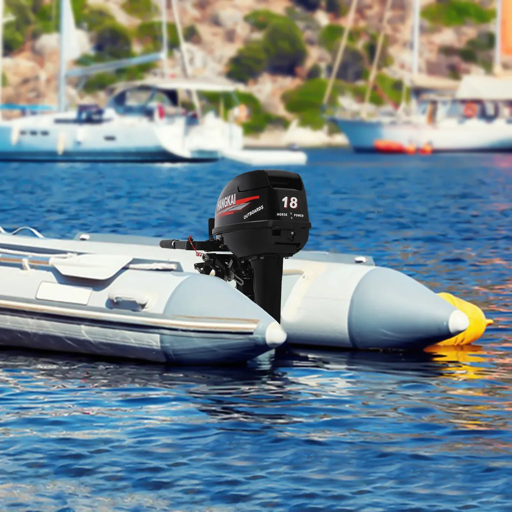Engine 2 246cc Cooling Alloy Water Wuzstar 18 Aluminum w/CDI Long Motor HP System Shaft Boat Fishing Outboard Stroke Motor, Boat