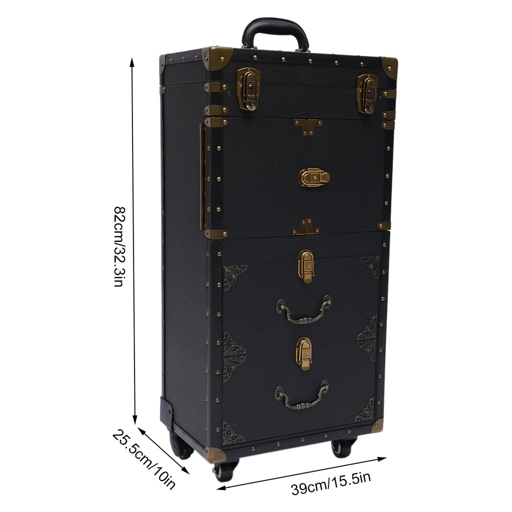 Makeup Salon Hairdressing Aiqidi Beauty Hair Stylist Trolley Luggage Tool Organizer Train Travel with Barber Case Holder Dryer Cosmetic Box Lockable Rolling