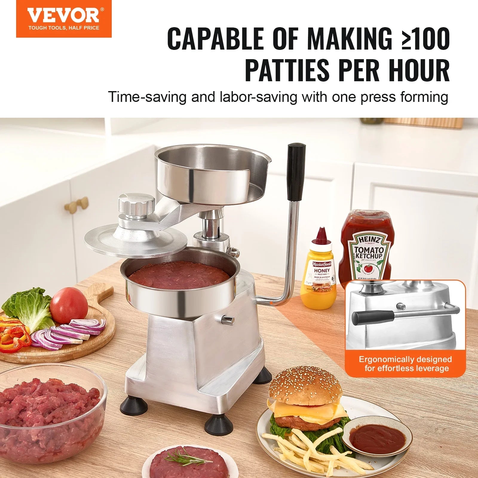 4"/5"/6" Patty Press Machine Commercial SKYSHALO Forming Burger Maker Hamburger