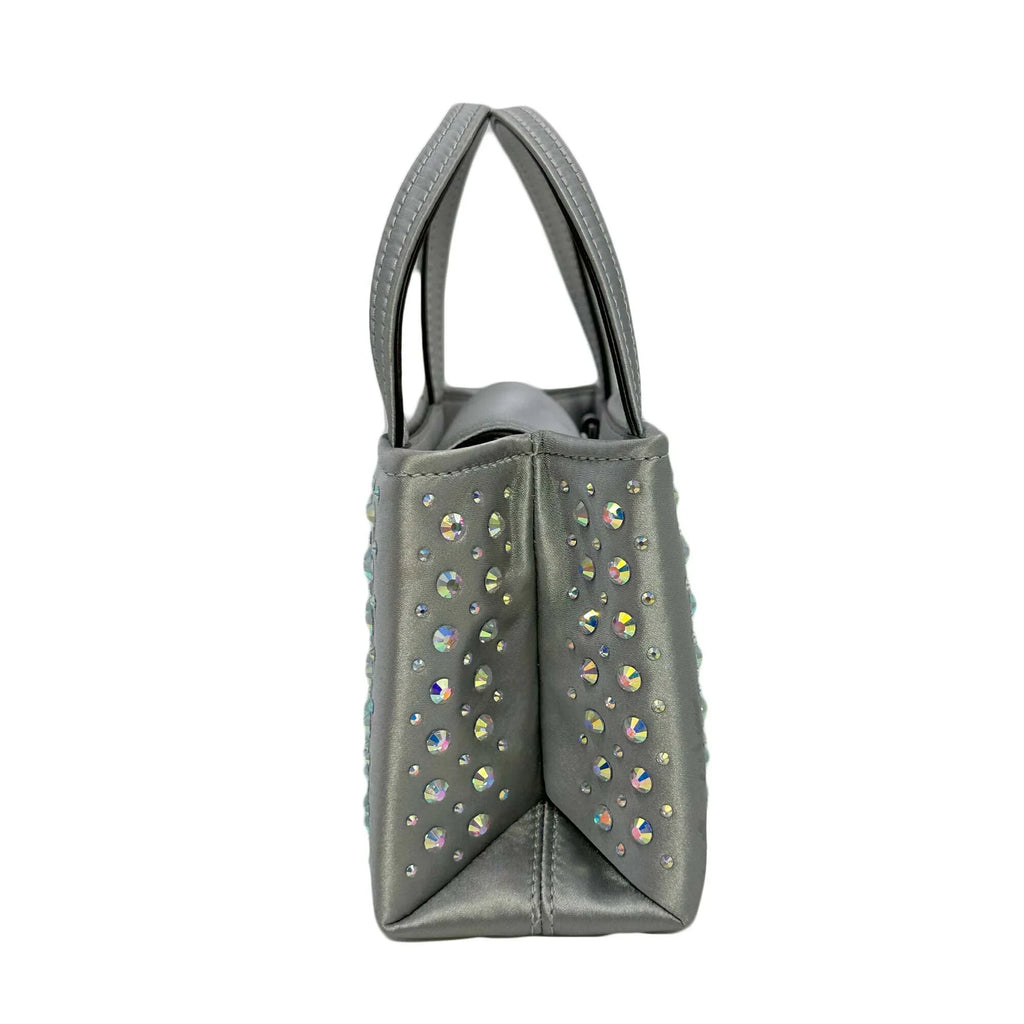 Tote Crystal Platinum Grey Sam - Spade Fabric Mini Icon Kate Embellished