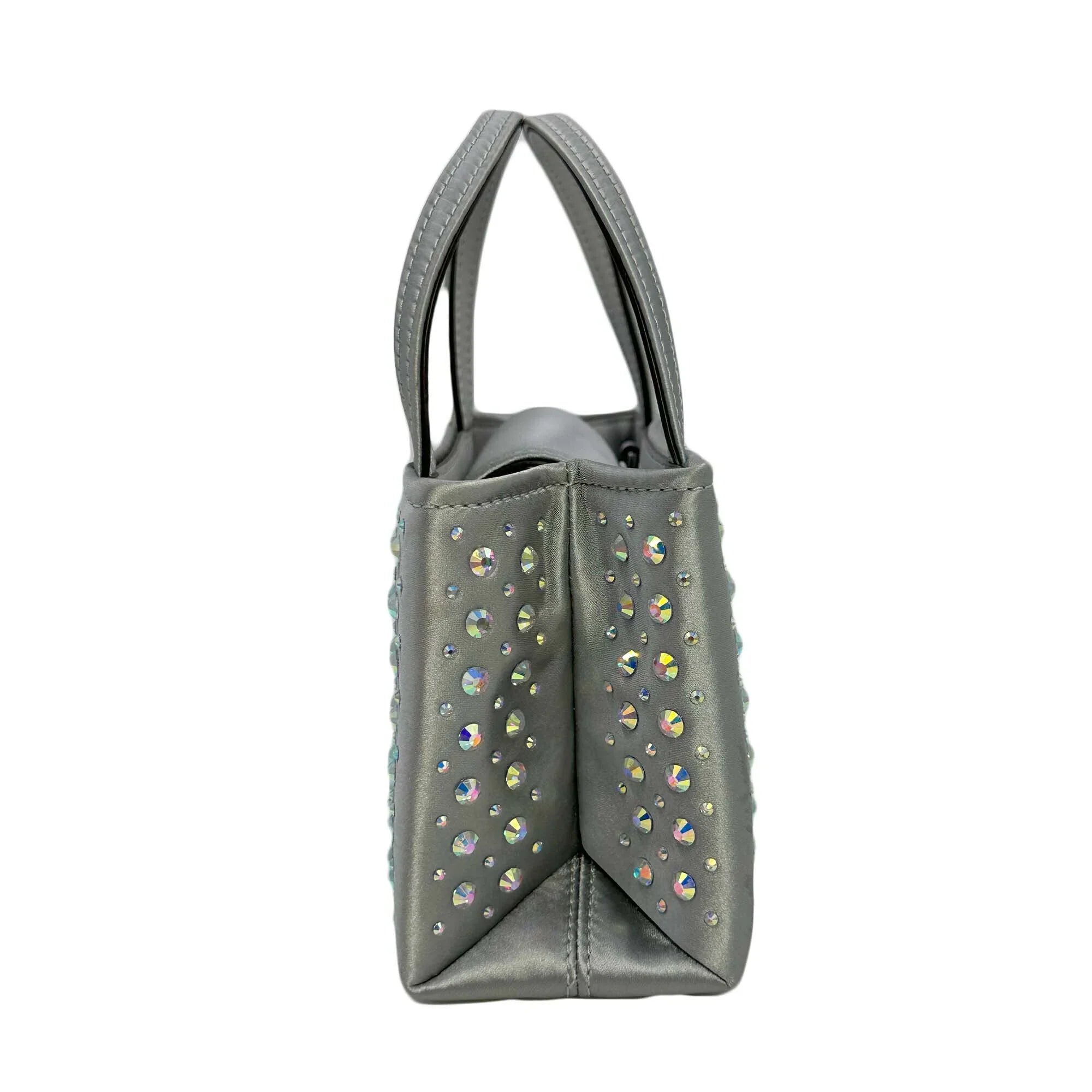 Tote Crystal Platinum Grey Sam - Spade Fabric Mini Icon Kate Embellished