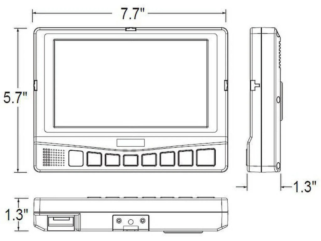 7" with Up WDRV-7043M, Back camera LCD inputs Monitor Color 3