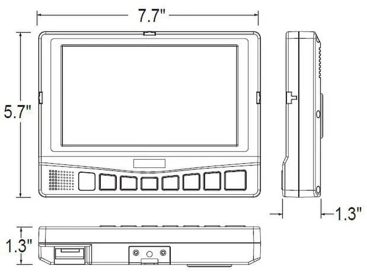 7" with Up WDRV-7043M, Back camera LCD inputs Monitor Color 3