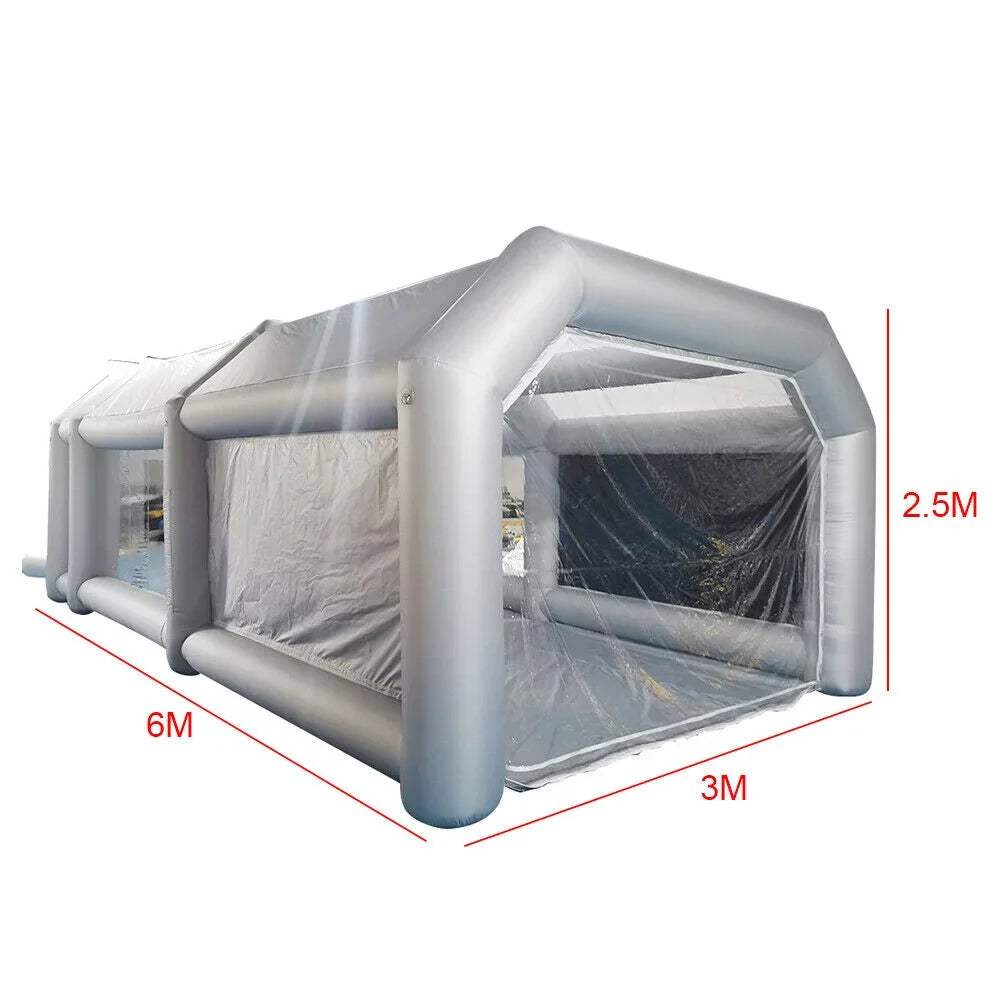 Inflatable Tent Booth Filter Paint Air Portable Car with Car Paint Large OUKANING 6x3x2.5m