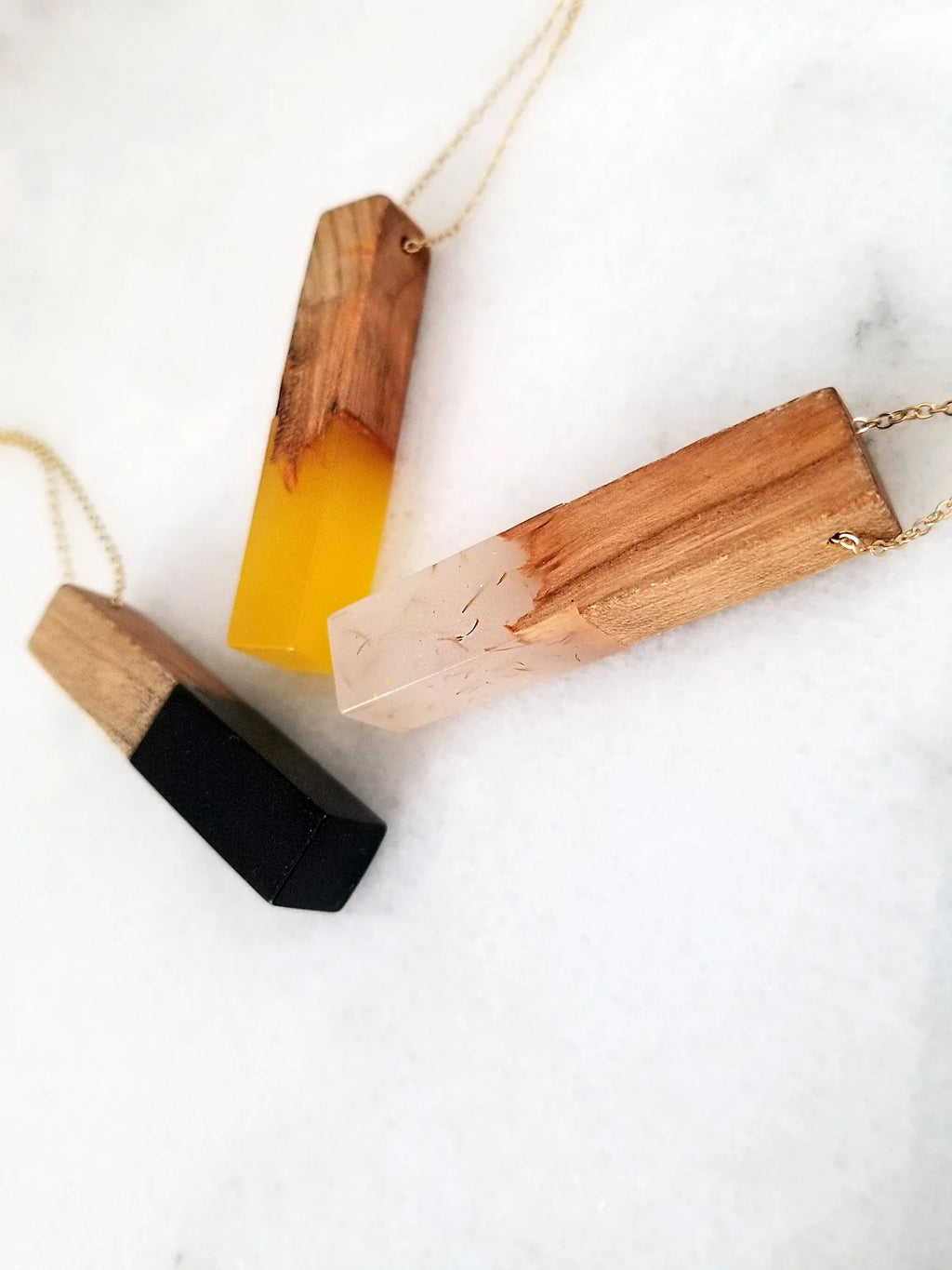 Pendant Blue Women Bar for Vertical Gift Yellow Wooden Wood Necklace Inc | Resin Box Anniversary Boutique