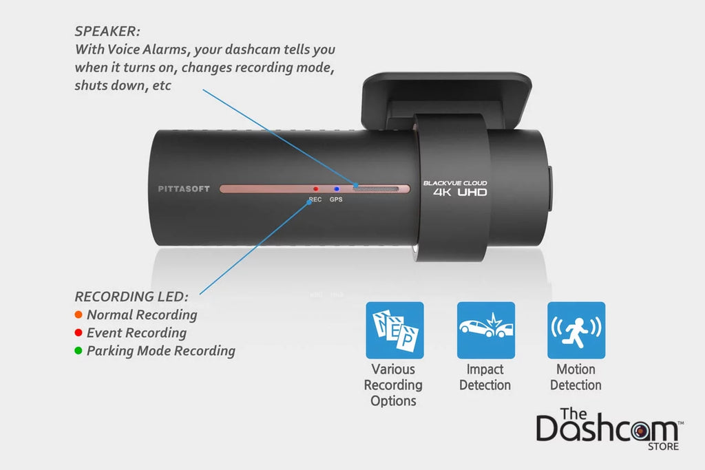 GPS Dashcam Memory Card 4K 16GB Cloud-Capable WiFi DR900S-1CH w/ Lens BlackVue Single