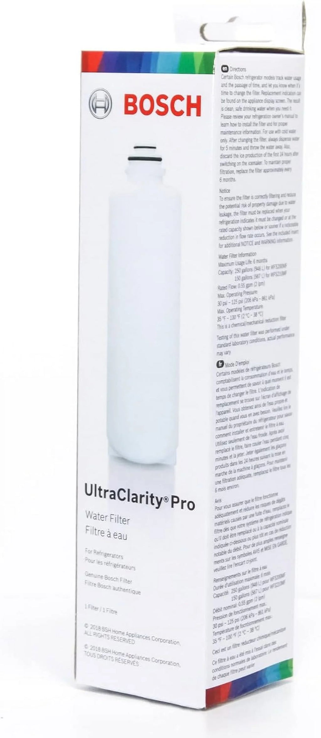 Pack Water Filter, REPLFLTR55 Pro Bosch of RA450022, 4 BORPLFTR50,BORPLFTR55, UltraClarity Replacement/Compatible
