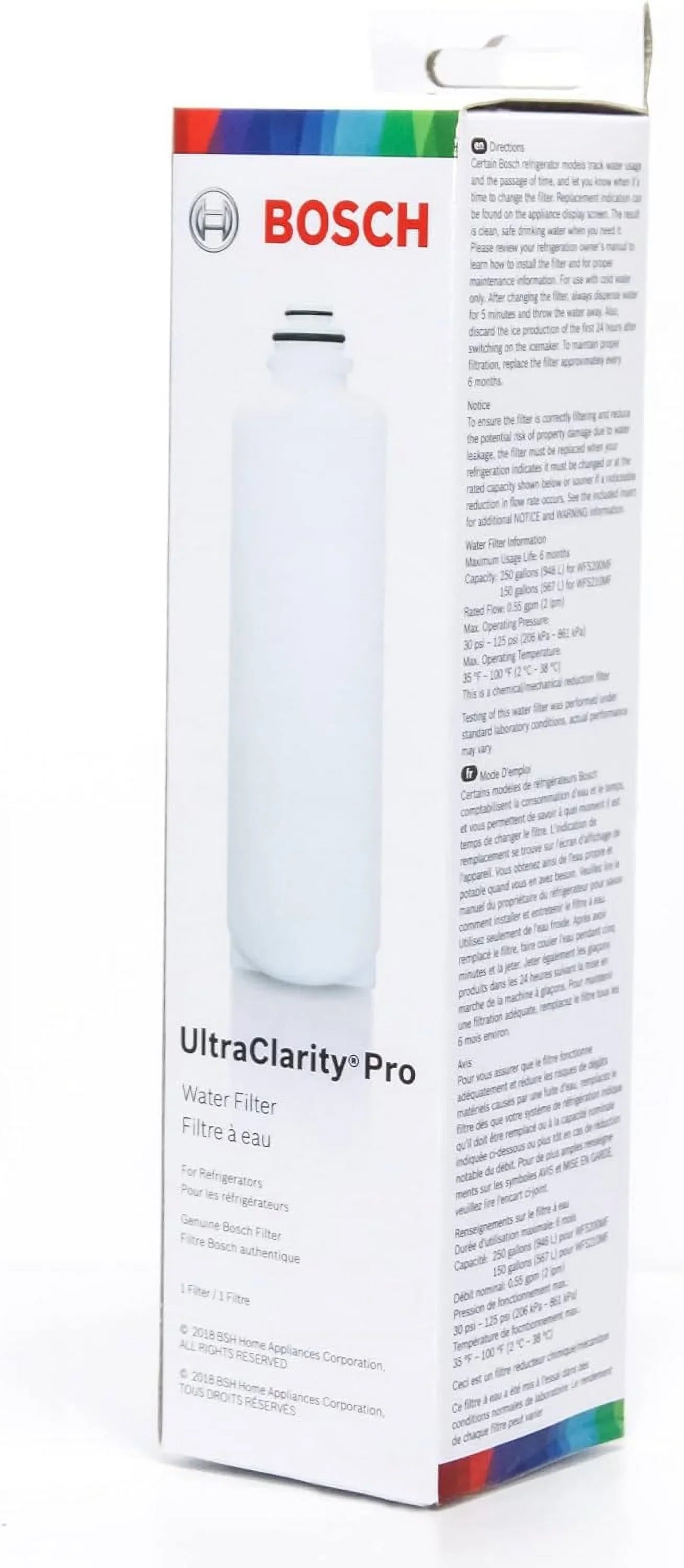 Pack Water Filter, REPLFLTR55 Pro Bosch of RA450022, 4 BORPLFTR50,BORPLFTR55, UltraClarity Replacement/Compatible