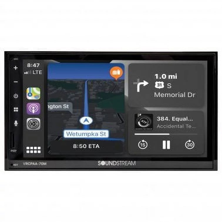 Android DIN Soundstream VRCPAA-70M Apple +Camera Silver & CarPlay 7" Double Bluetooth