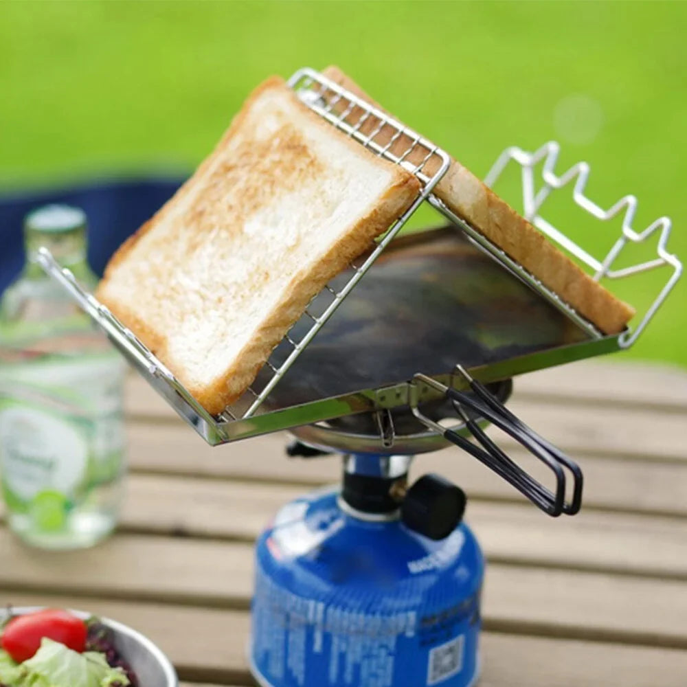 Toaster Toaster Stove Camp for Camping FlyFlise Bread Steel Rack Stainless Backpacking Picnic Folding