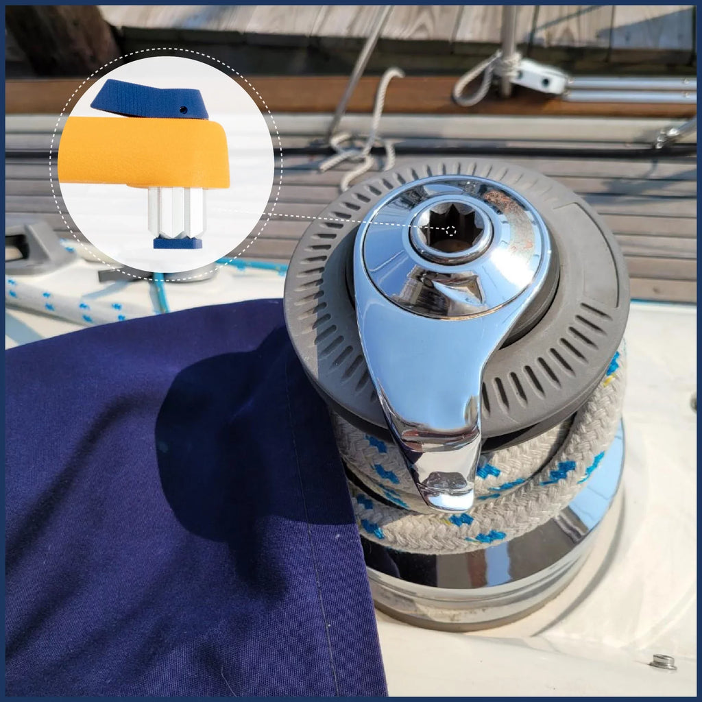 and Handle, Oceans and Winch Lightweight Universal Handle, 8" - Blue, Plastic Reinforced 2-Pack Strong, Winch Fiberglass Five Orange FO86-M2 Sailboat Floating Mechanism, Lock?in