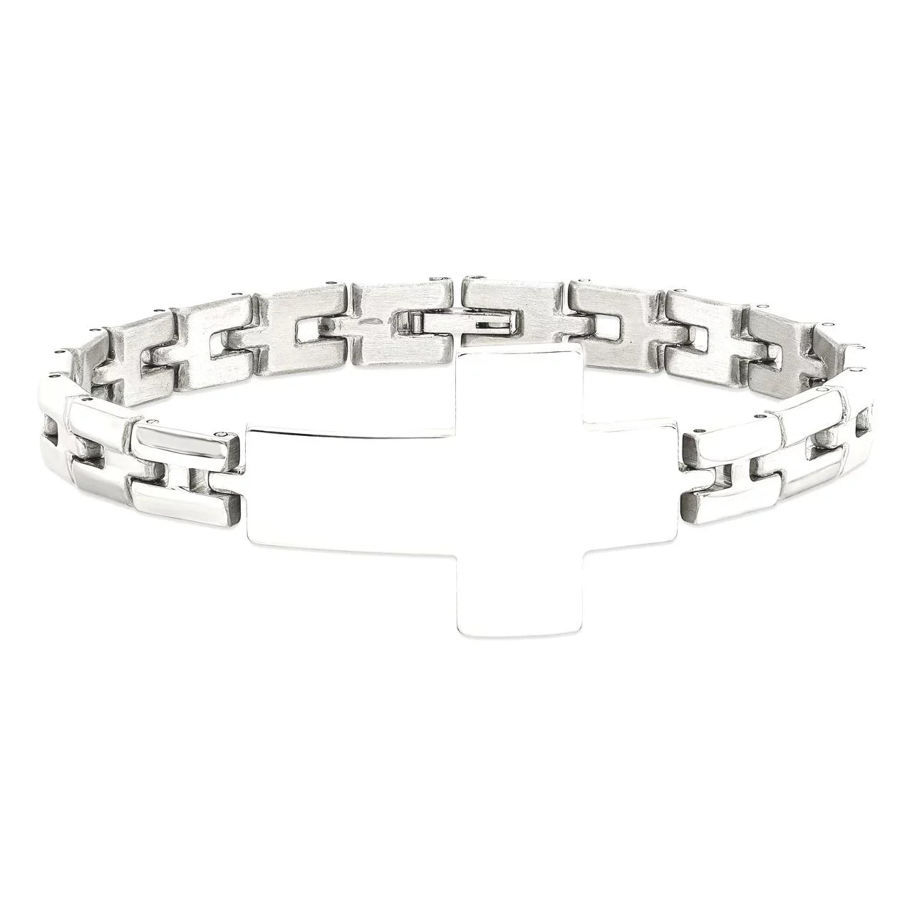 Cross Steel Stainless Primal Polished Inch Link 8 Steel Bracelet