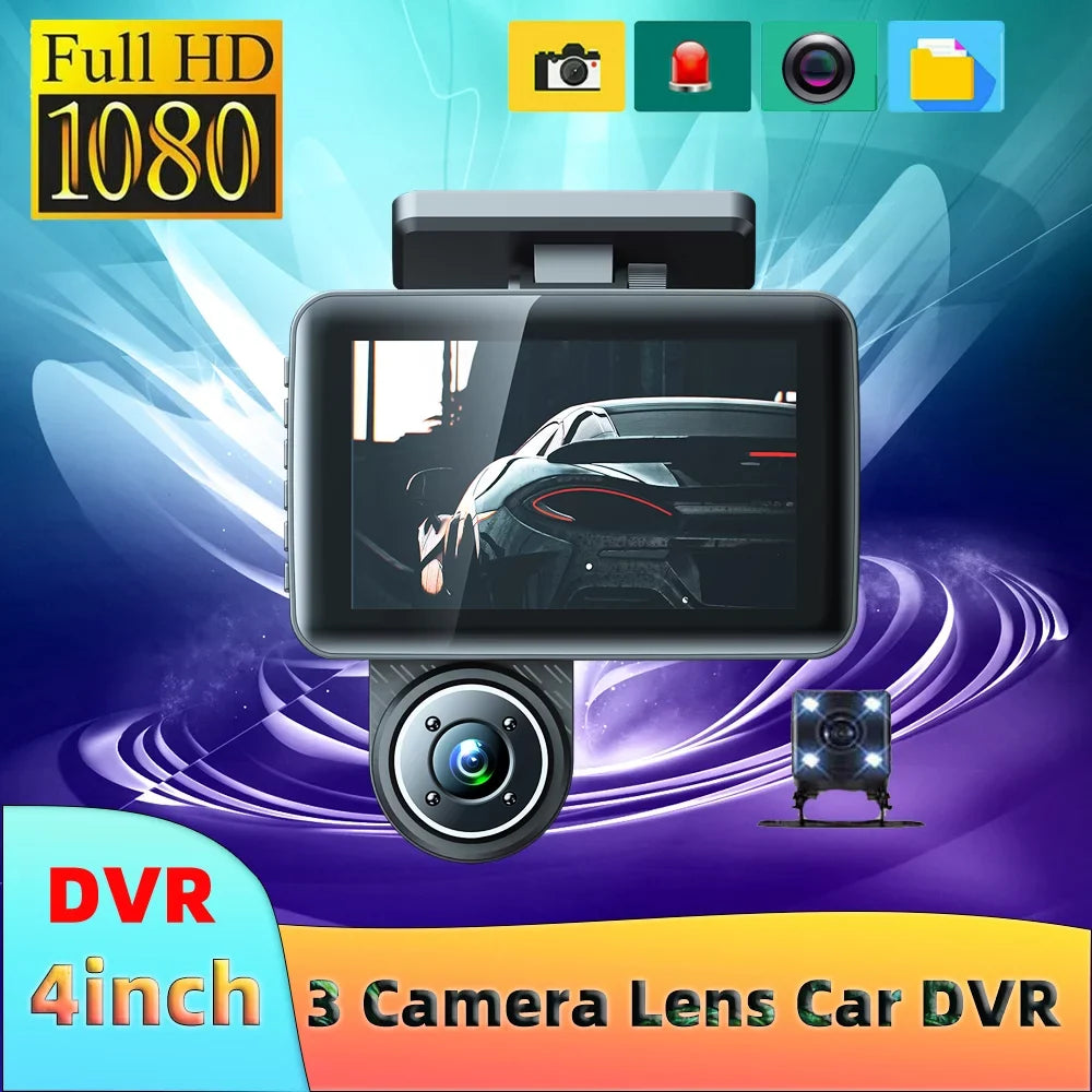 Mirror Triple Recording Video Dash Clear Channel Andoer Camcorder, Car 4in Car Rearview Cam,