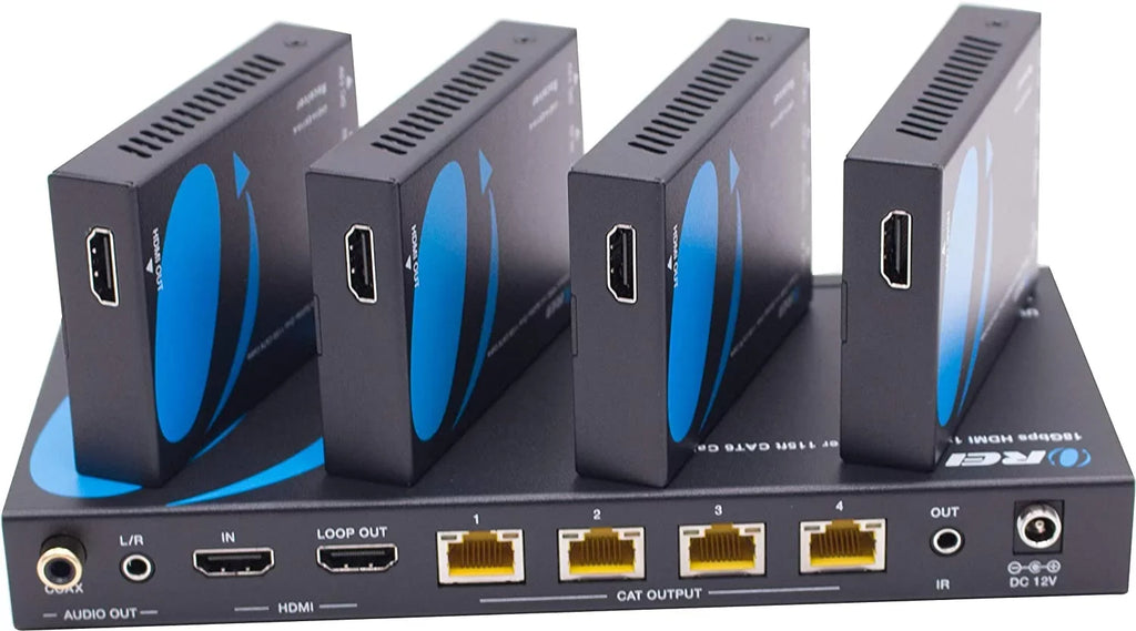 115 With to Extender EDID Up Over Remote OREI Ft Splitter Out - Cable by Multiple 4:4:4 Latency 4K@60Hz HDCP Management Loop 4K Low IR - HDMI CAT6/7 - Single 1x4 Support Full 2.2 -