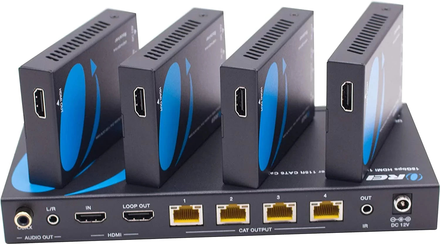 115 With to Extender EDID Up Over Remote OREI Ft Splitter Out - Cable by Multiple 4:4:4 Latency 4K@60Hz HDCP Management Loop 4K Low IR - HDMI CAT6/7 - Single 1x4 Support Full 2.2 -
