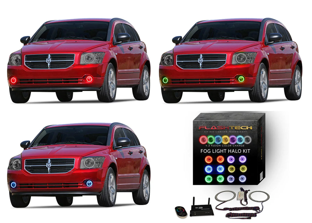 Fusion Wifi Remote LED Dodge Halo Kit Change with Flashtech Color Light RGB Ring Fog Caliber 07-12 Color for Multi V.3