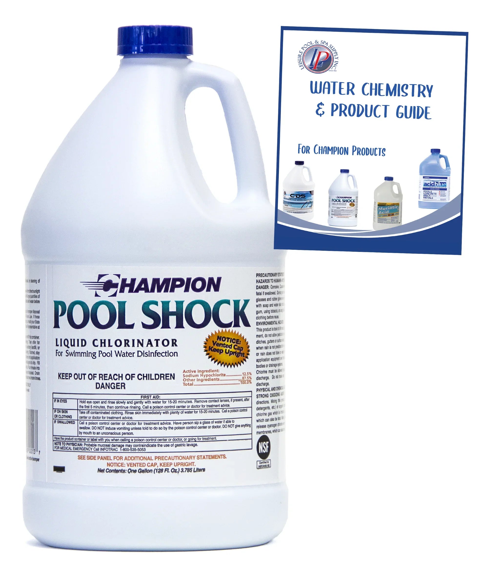 12.5% - (Case Gallons) Pool 1 Liquid Hypochlorite Chlorine Shock - Sodium