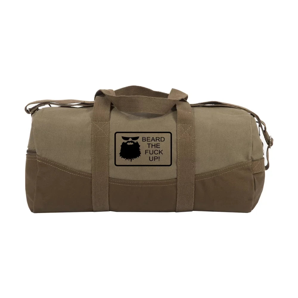 F Brown Duffel Up the Sport Travel Beard Two 19" Bag Weekender Canvas Tone