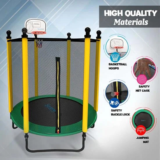 Enclosure SereneLife Green Net Trampoline Jump Outdoor with Rectangle 10FT 5FT Trampoline,