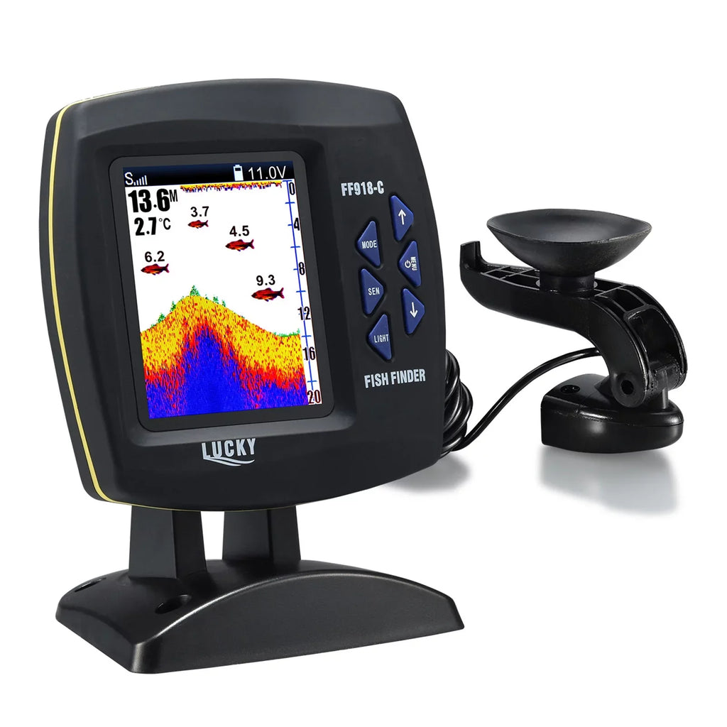 Finder Fishfinder Underwater Tomshoo Fishfinder Fish Transducer Locator Boat 45 LCD Monitor Underwater Wired Fish Fish Sensor Finder Detector Waterproof Degrees Fishing Portable Fish