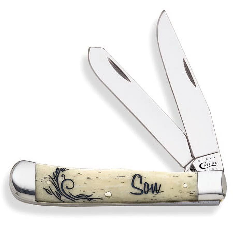 NATURAL 7948 SS) TRAPPER-SON(6254 WR Knife Pocket XX SMOOTH BONE Case