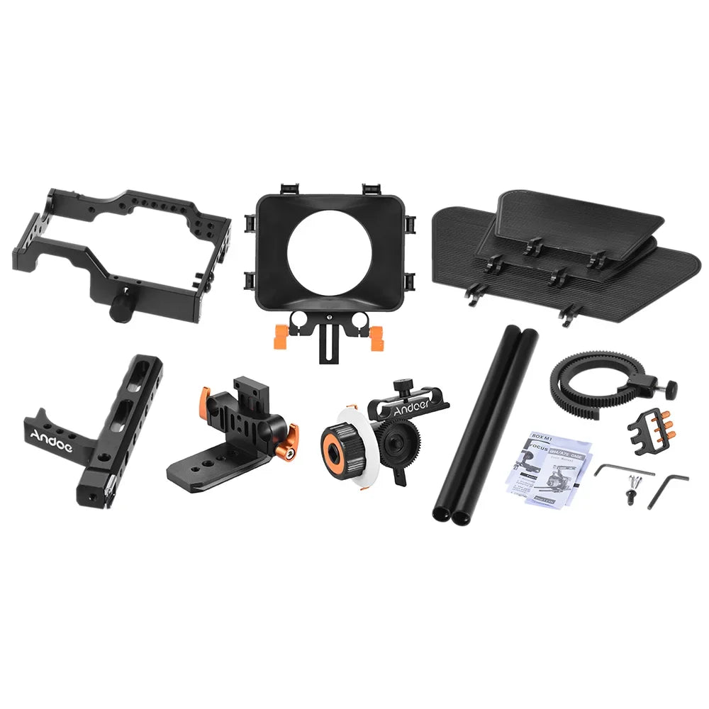 '+ + Aluminum Camera Camera Video Video Cage,Handle Alloy Alloy + Film + Aluminum Camera 15mm Alloy A7s/a7/a7r/a7rii/a7sii/a7iv Box Andoer 15mm Handle + W/matte Camera Box Kit + + Rod C500 + Handle